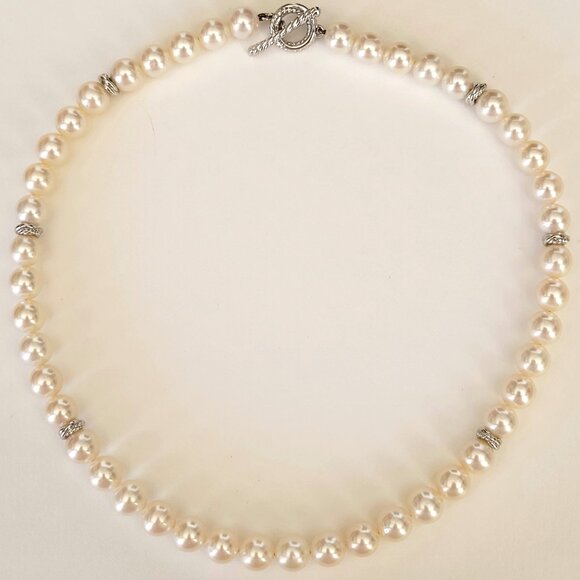 David Yurman Pearl Crossover Necklace 17” 9x8.5mm - Picture 11 of 11